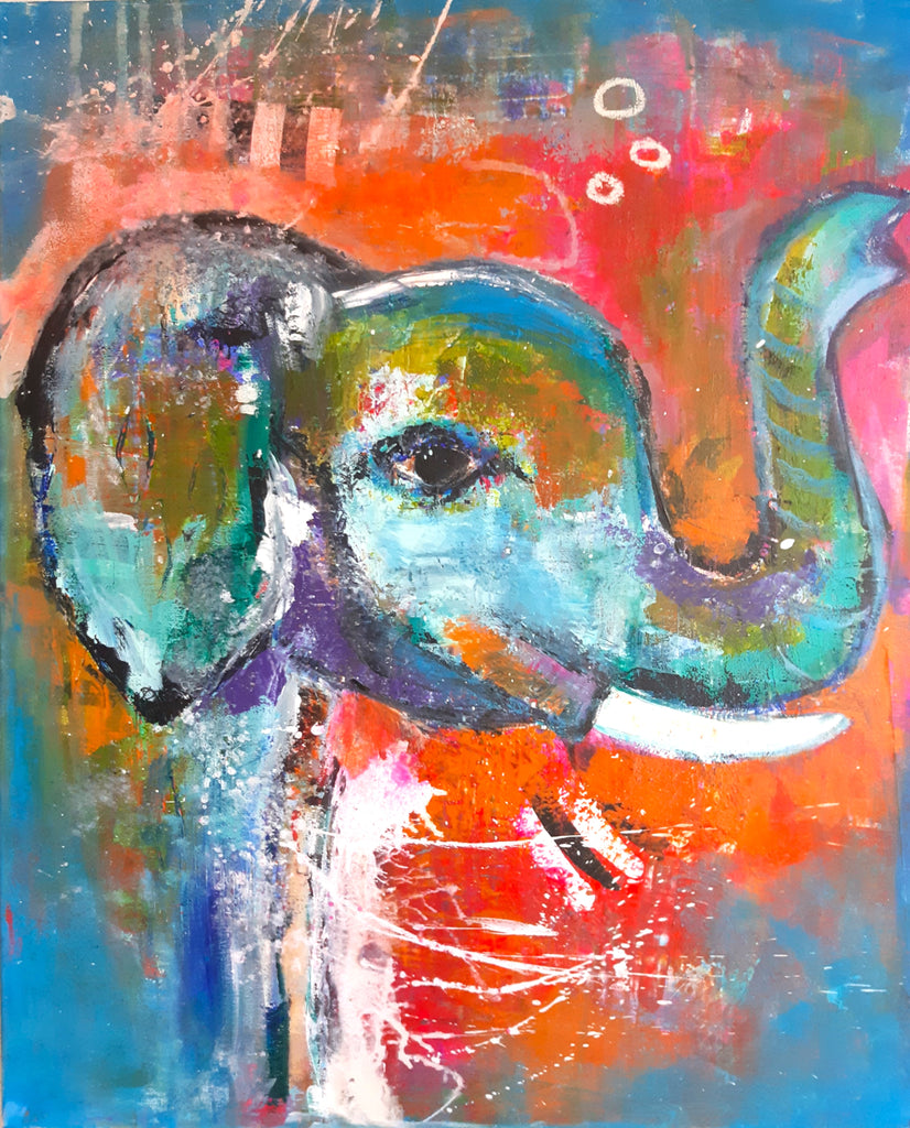 Doris Prettenhofer - Elefant, expressionistisch