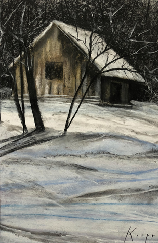 Wojciech Krupa - Holzhütte im Winter